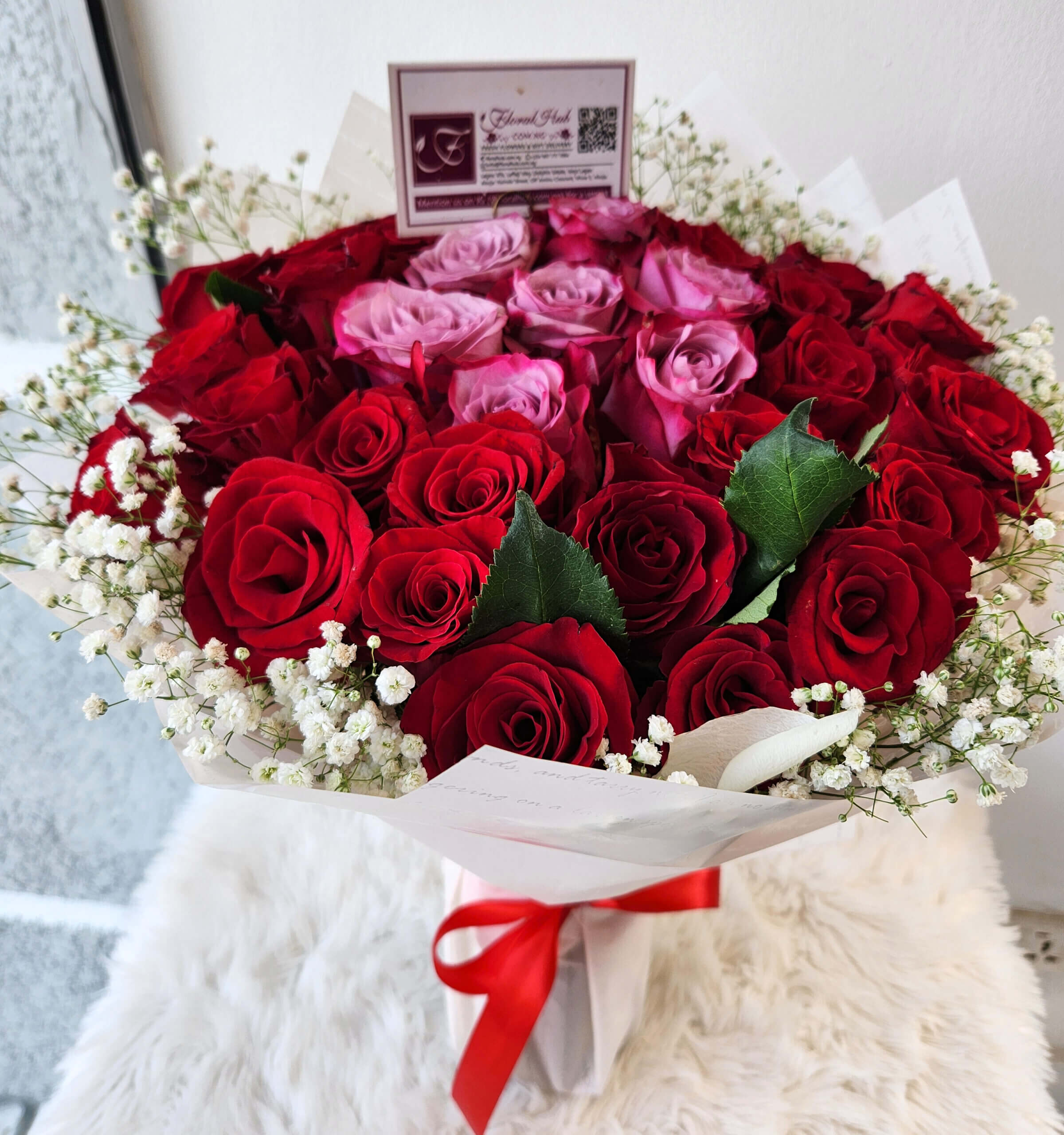 Red and Purple Roses Arrangement