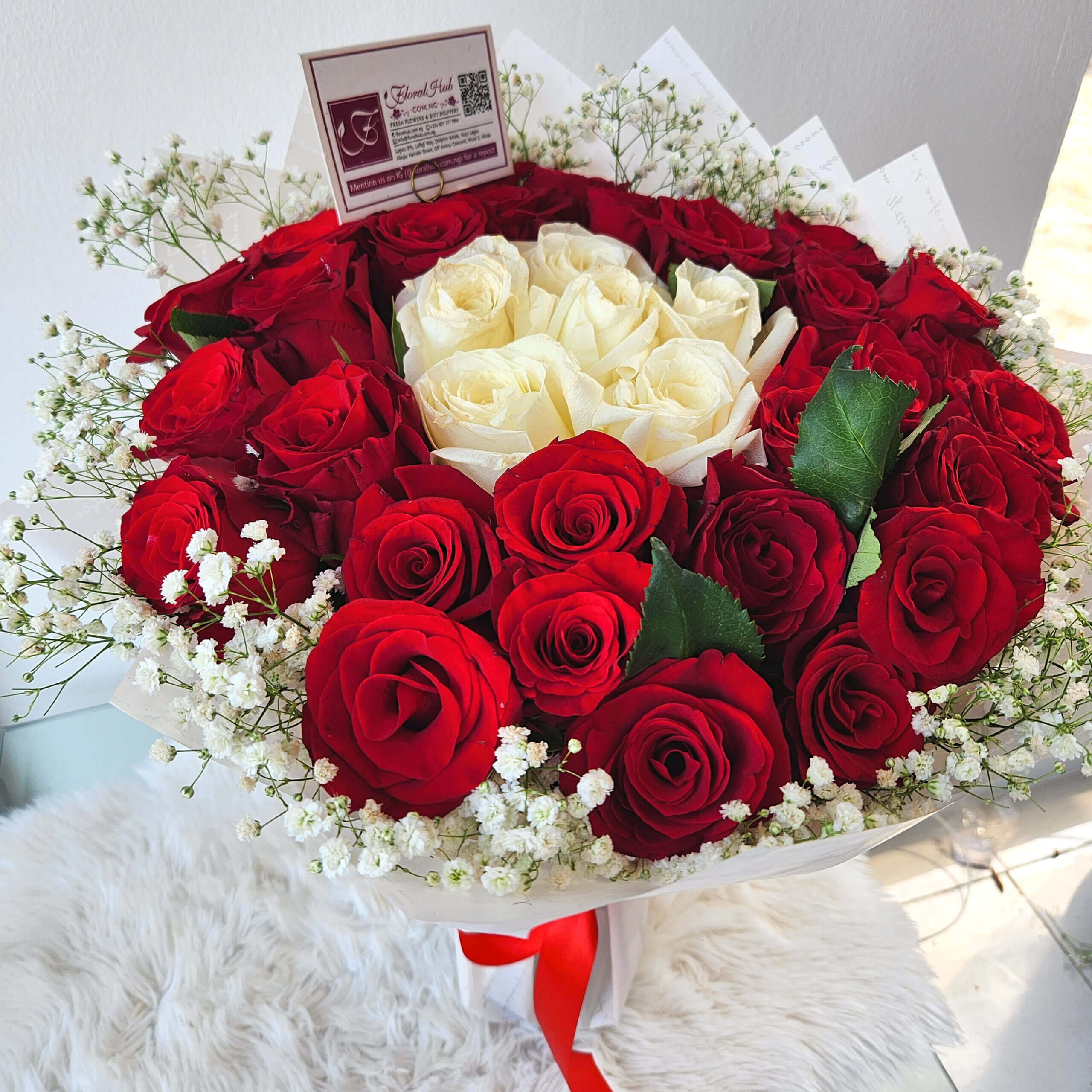 Red and White Roses