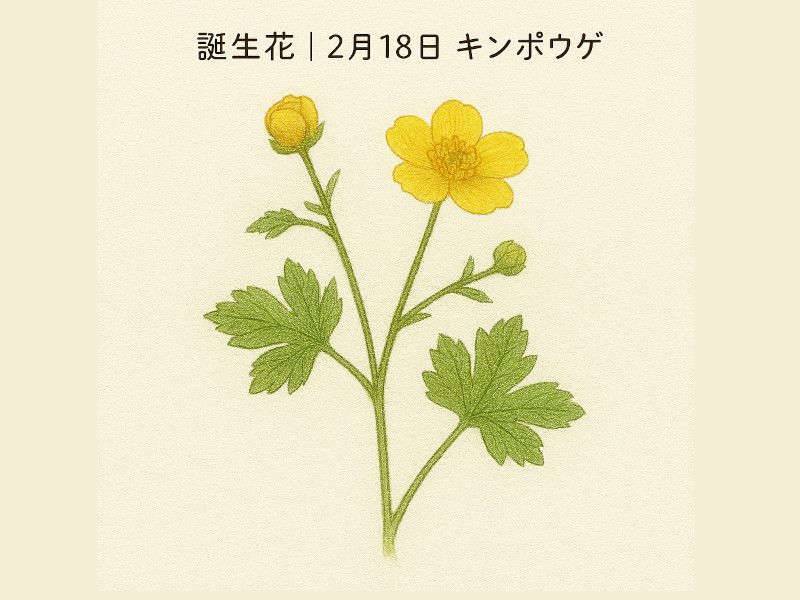 💧2月18日の誕生花,～キンポウゲ(金鳳花)～Aqua