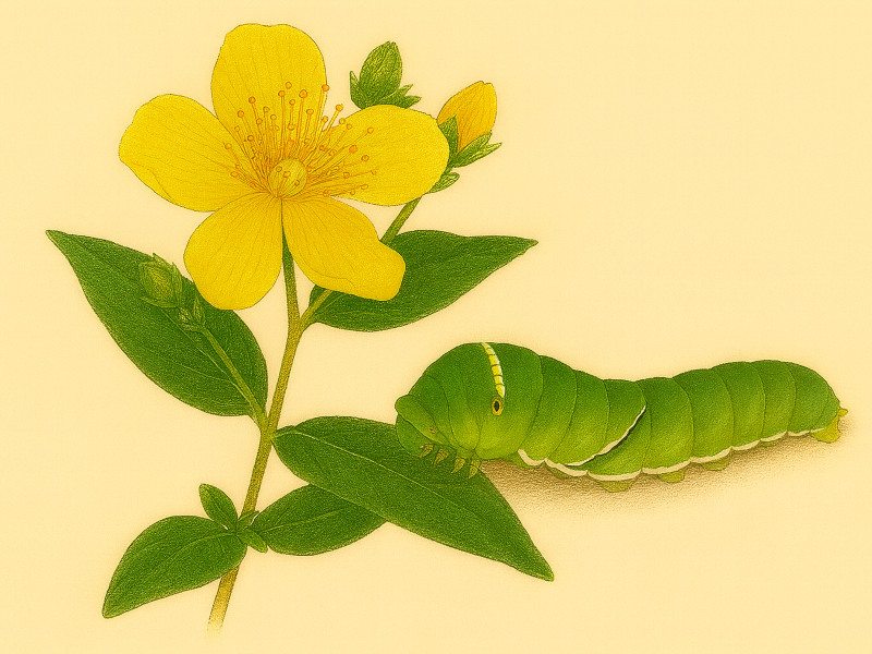 11月19日の誕生花、オトギリソウと芋虫