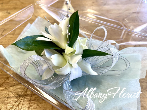 White Orchid Wrist Corsage A3