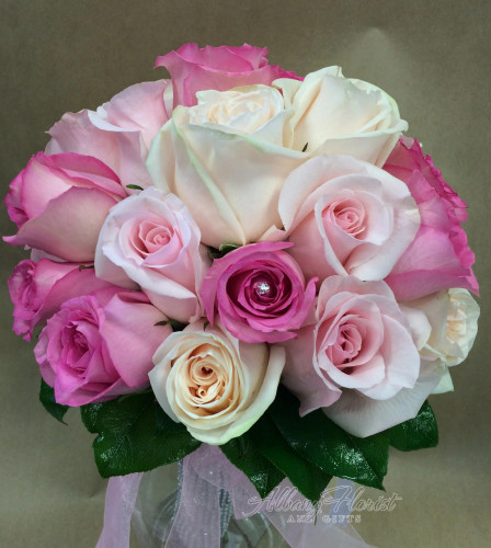 Lovely Pink Roses Bridal Bouquet