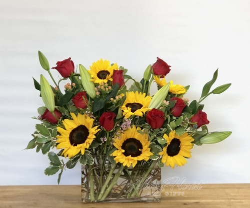 Sunflowers and roses Design