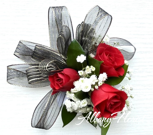 Baby Red Rose Wrist Corsage A1