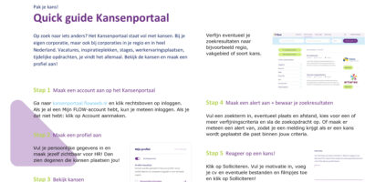 Quick guide FLOW Kansenportaal medewerker