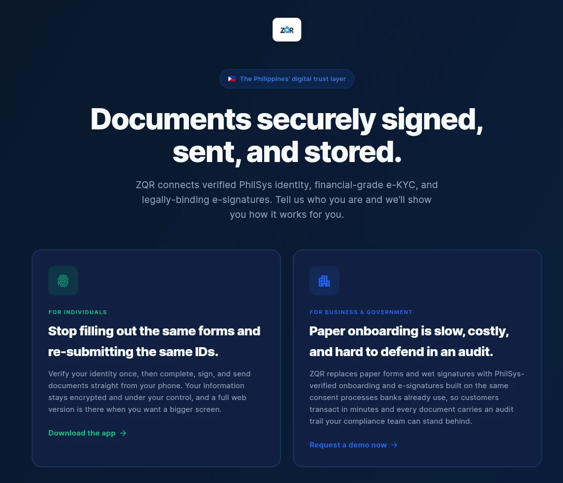 ZQRDocs - Secure Document Sharing SaaS screenshot