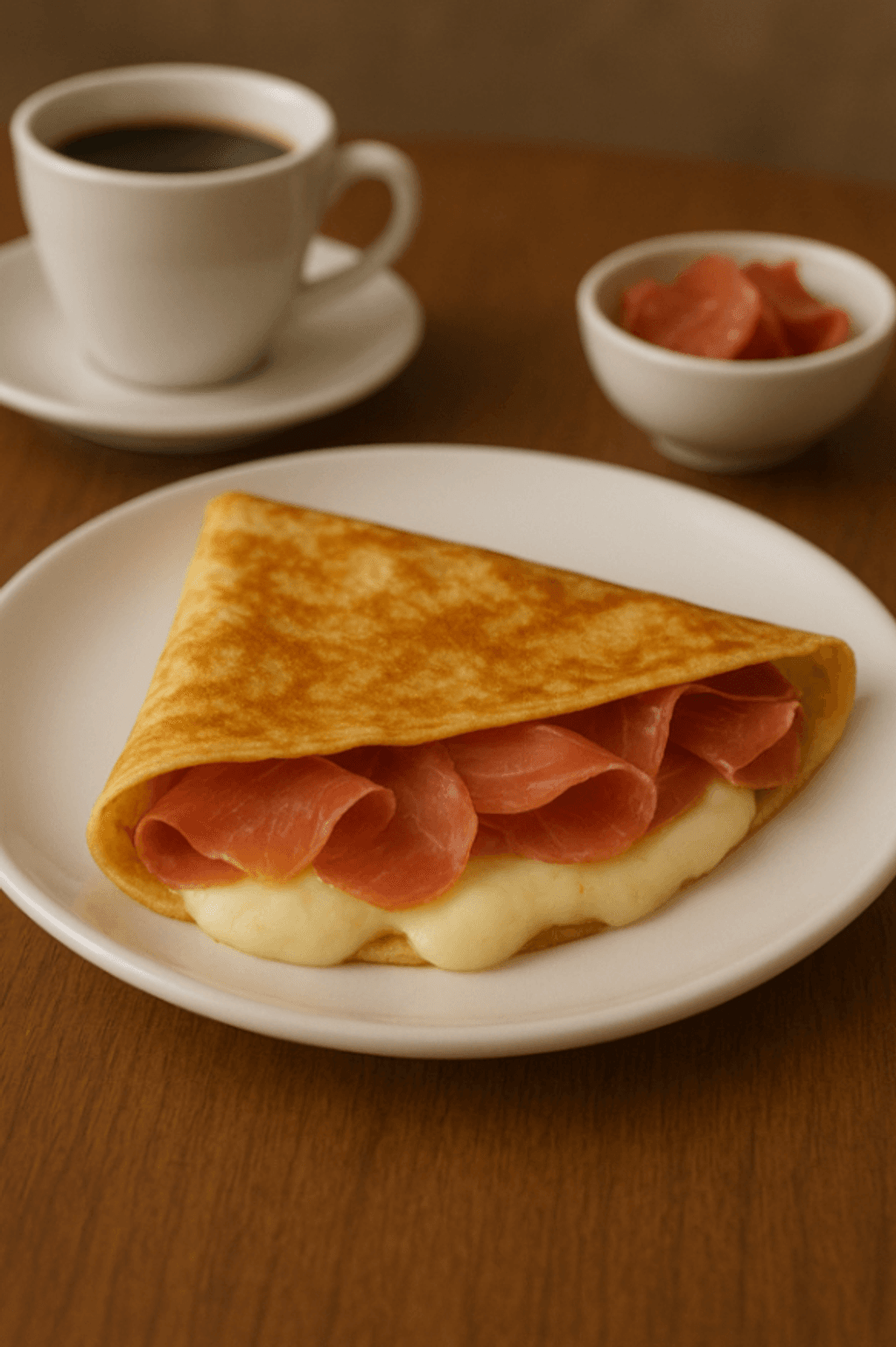 Q. MOZARELLA + JAMÓN SERRANO (CREPA SALADA)