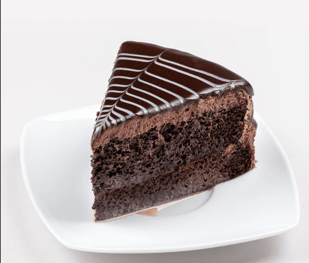 Rebanada de pastel de chocolate