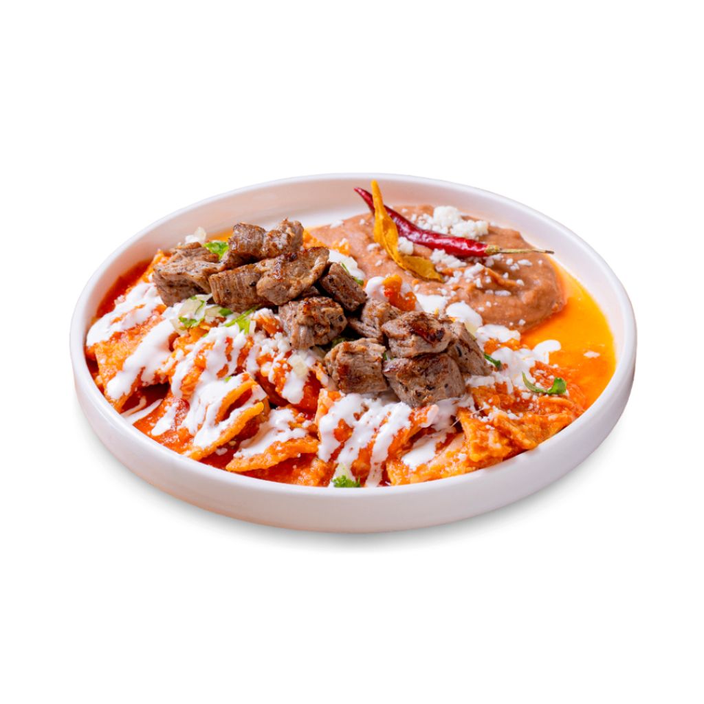 Chilaquiles con Arrachera