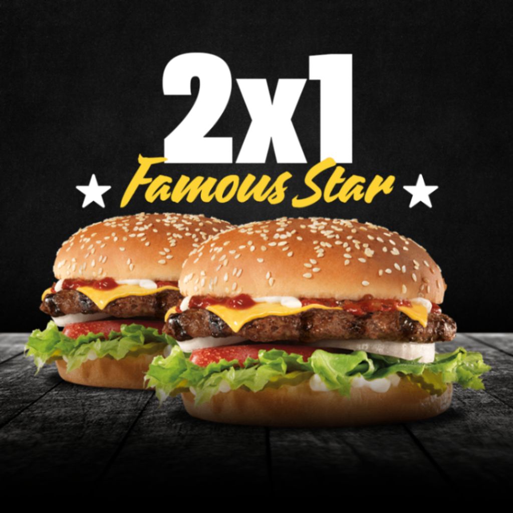 Famous Star con Queso 🍔 2x1 de Bienvenida