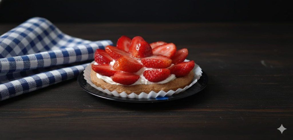 Pay de queso con fresas individual