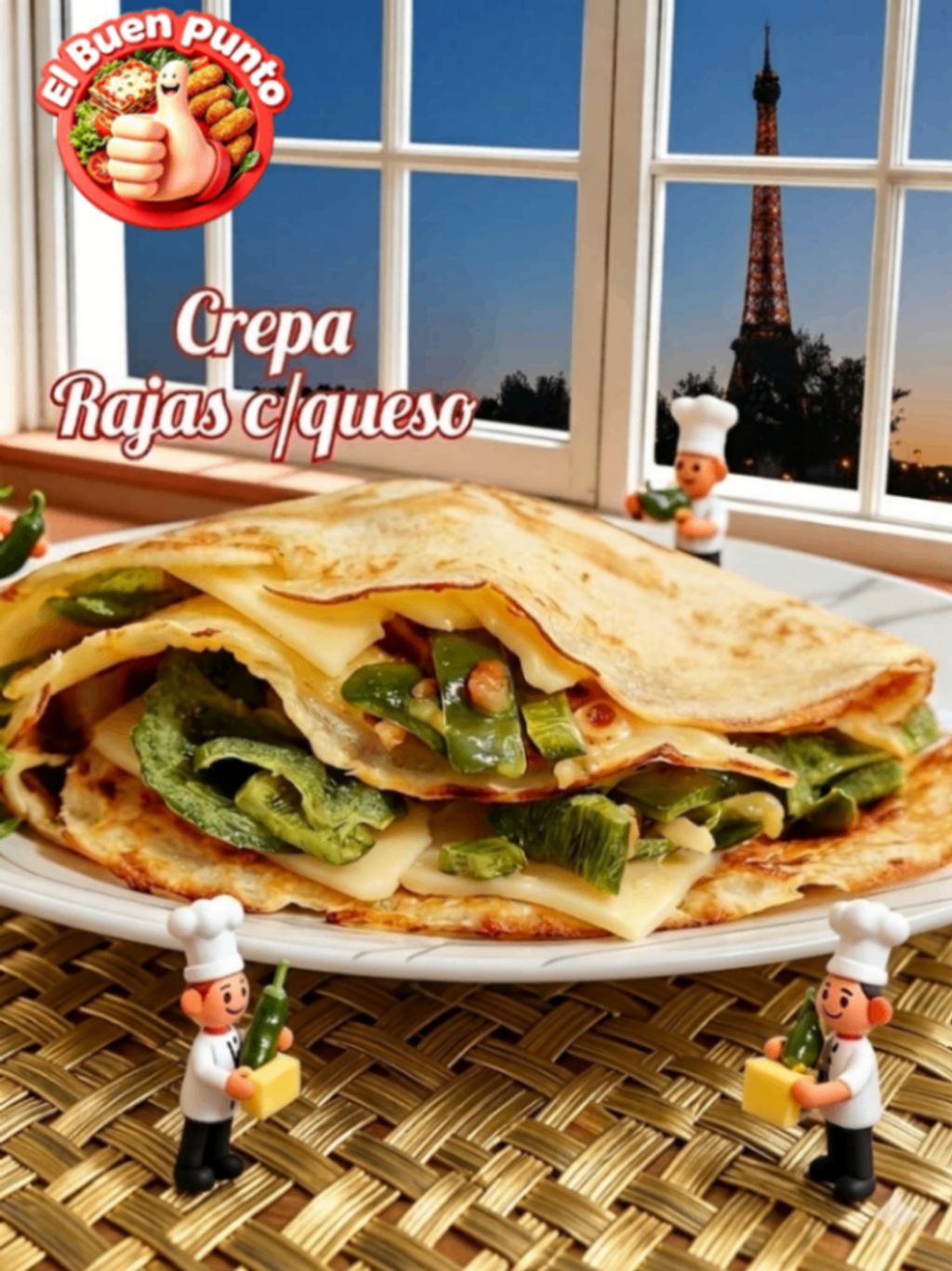 Crepa de rajas con queso