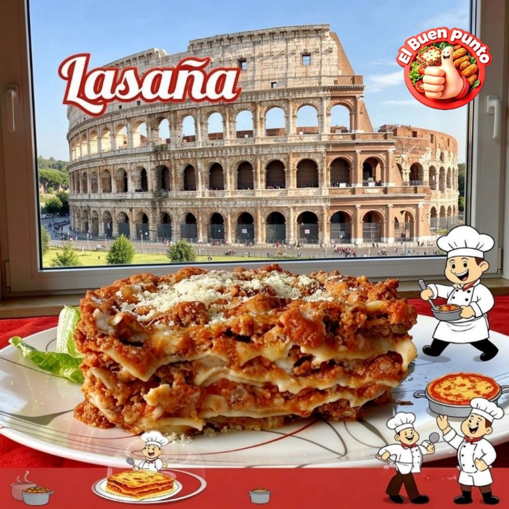 Lasaña de Carne con Guarnición