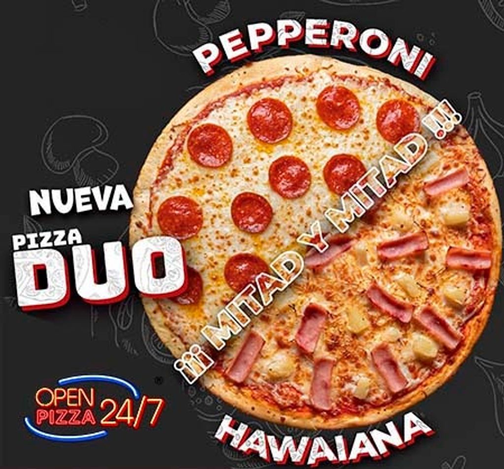Pizza Dúo Pepperoni y Hawaiana