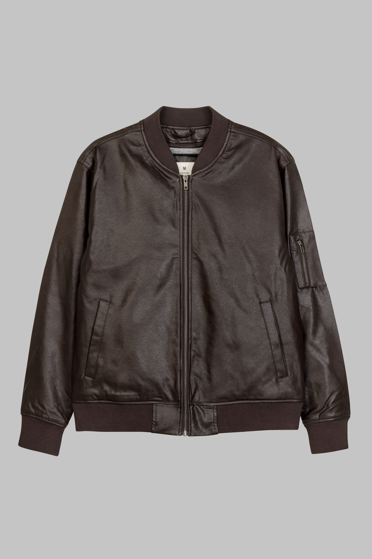 Faux Leather Bomber Jacket