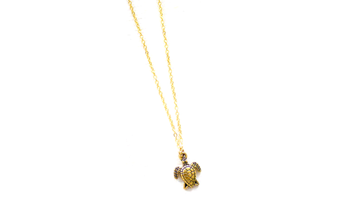 Moon Tide Gold Turtle Necklace