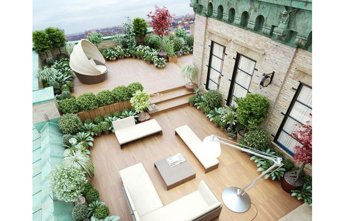 urban city rooftop garden