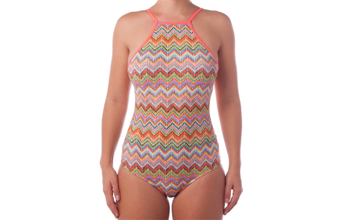 BAKU CHEVRON POP HIGH NECK SWIMWEAR MAILLOT