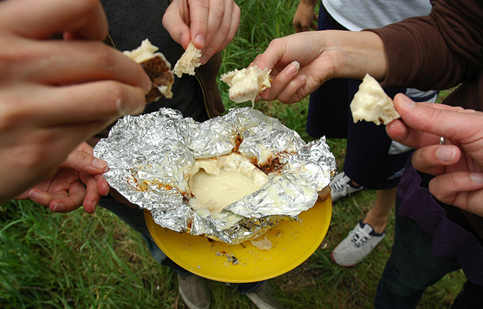 Camping Campfire Recipes Cheese Camembert Fondue