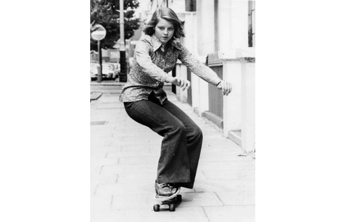 Jodie Foster skatebaording Pic: Pinterest