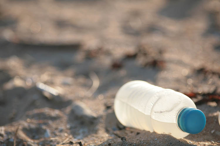 Plastic Water Bottle Beach UK