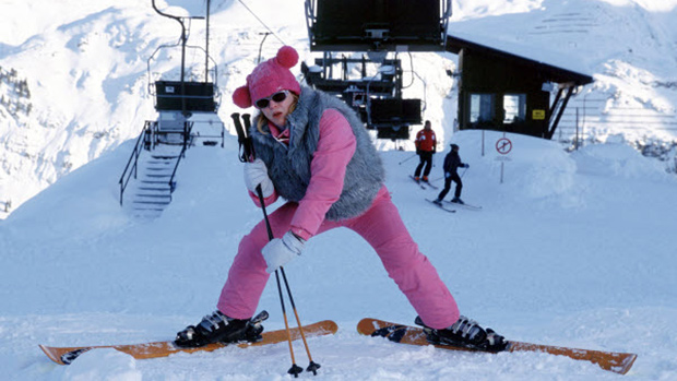 Bridget Jones skiing
