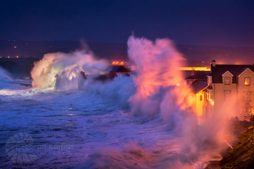 George Karbus captures Hercules at dawn on the Lahinch Promenade, Co Clare, Ireland. 