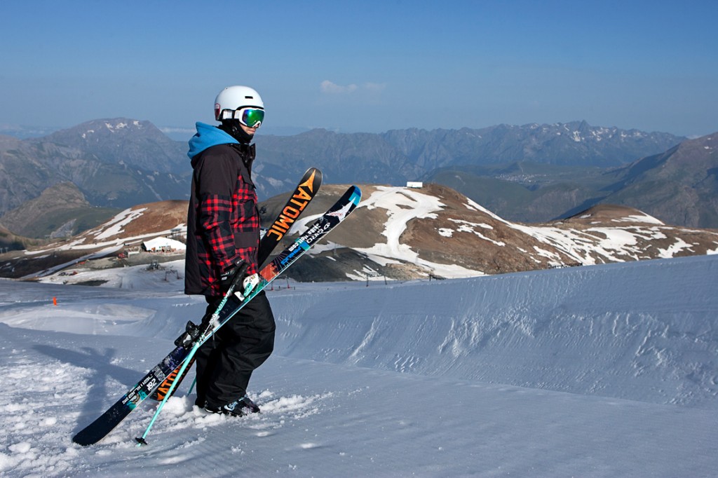 Webbo scouting new lines down the mountain (image from animal.co.uk)