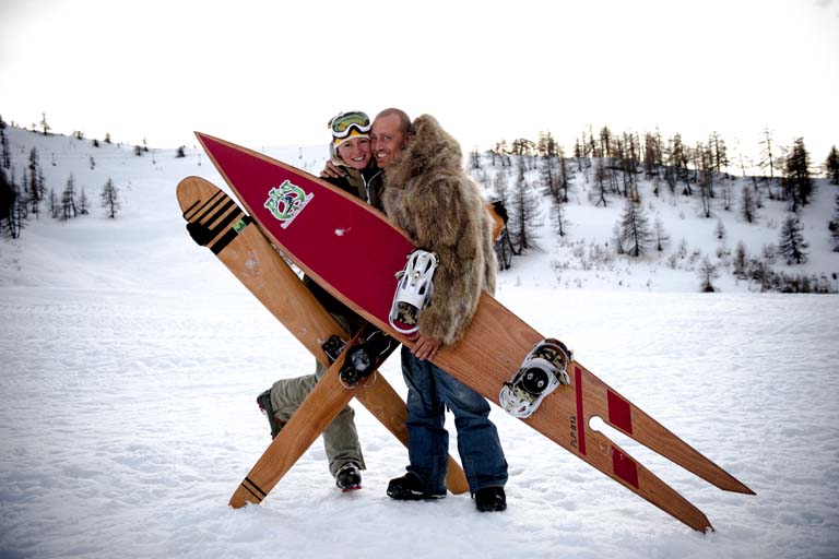 One seriously large pair of pow skis! Photo: Stefano Milellas