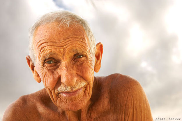 Soon you'll be as wise as 92-year-old surfer Doc Paskowitz here... Photo: Brewer