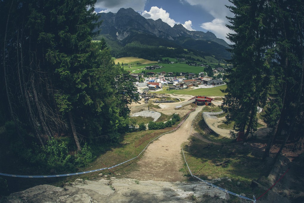 Track run up to the finishing line at Leogang. Photo: Laurence Crossman-Ems