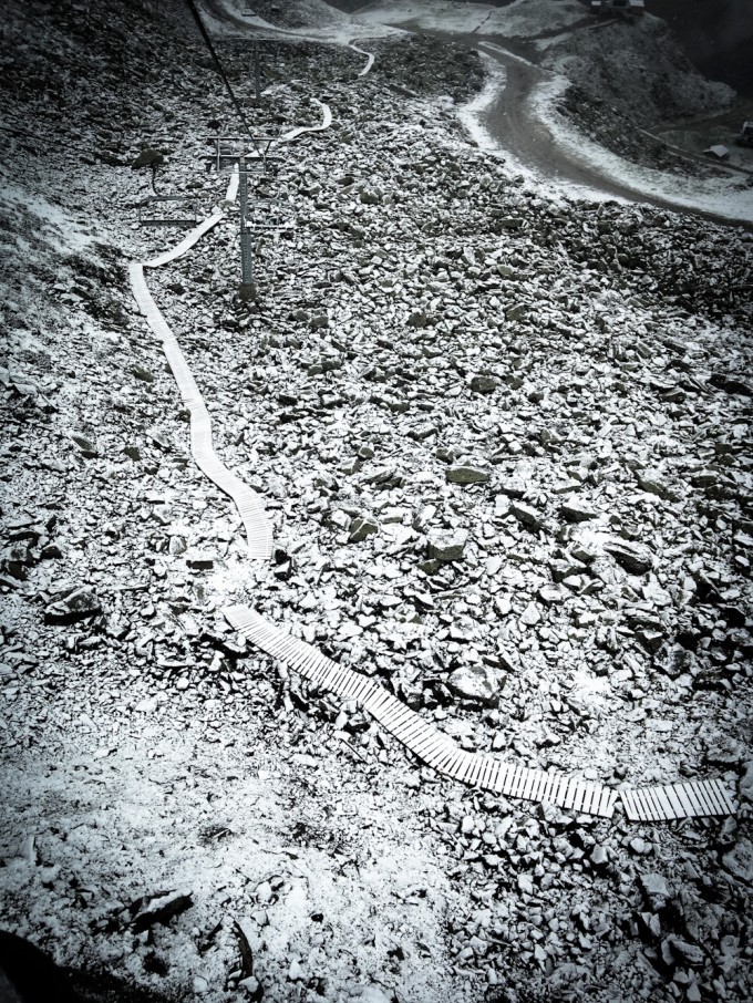 The epic new North Shore section at the top of Verbier, shot from the gondola. Photo: Chris Moran 