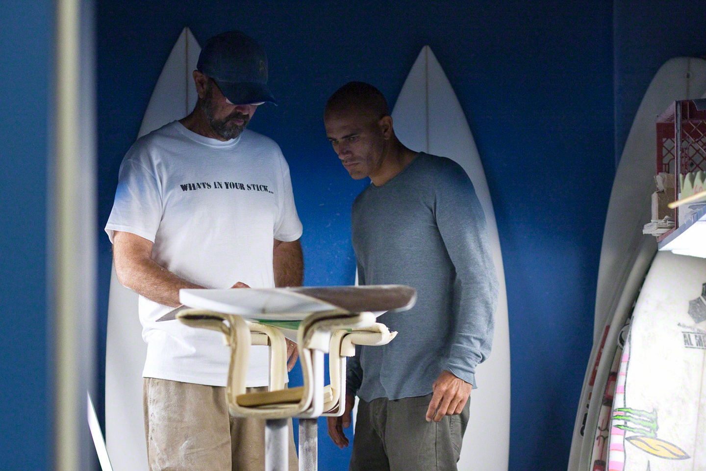 Al Merrick pictured  with Kelly Slater. Photo: Aroyan/A-Frame