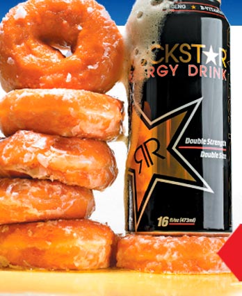 rockstar and donuts