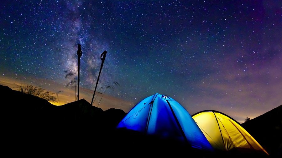 camping night sky stars