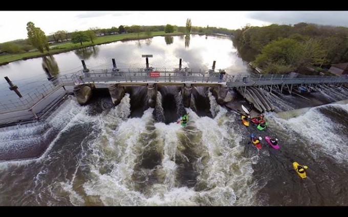 An aerial view of the Hurley weir. Photo: Thames Valley Freestylers