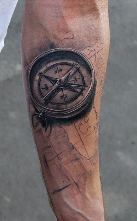 Tattoo Design 3D Compass Digital Download - Etsy