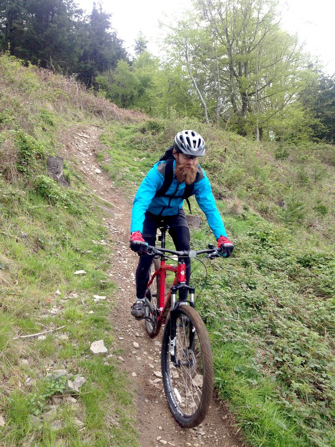The author's other half takes on one of the first descents of the weekend