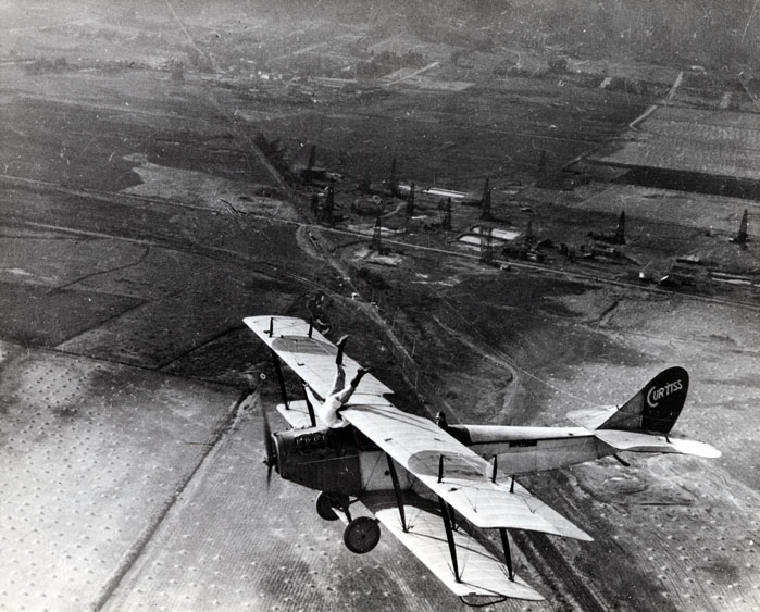 WingWalking Stunt Old Retro Black And White Photographs