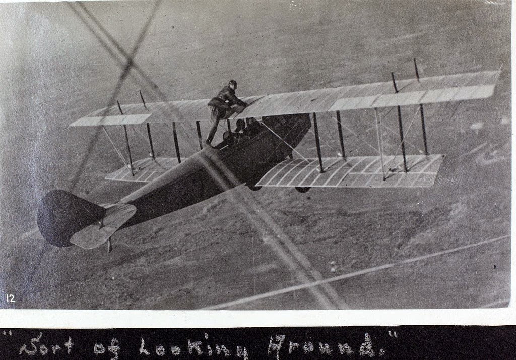 WingWalking Stunt Old Retro Black And White Photographs