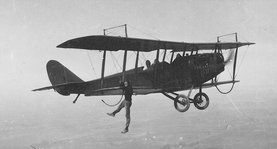 WingWalking Stunt Old Retro Black And White Photographs