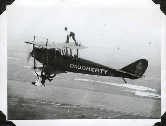 WingWalking Stunt Old Retro Black And White Photographs