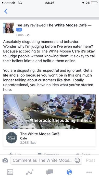 the white moose cafe dublin ireland vegan debate