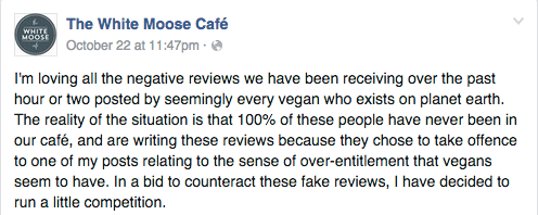 the white moose cafe dublin ireland vegan debate