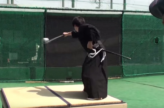 samurai cuts baseball in half going 100mph