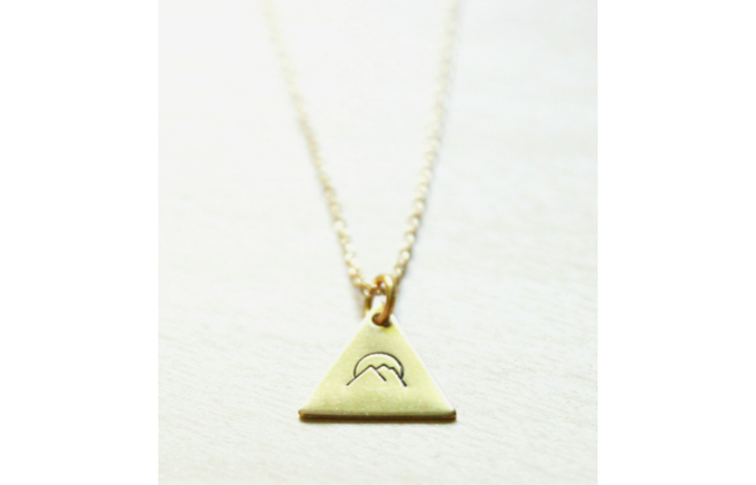 ScoutMob MOUNTAIN STAMPED BRASS TRIANGLE NECKLACE