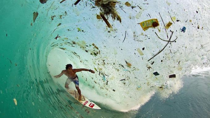 Trash Ocean Rubbish Pollution Surfing