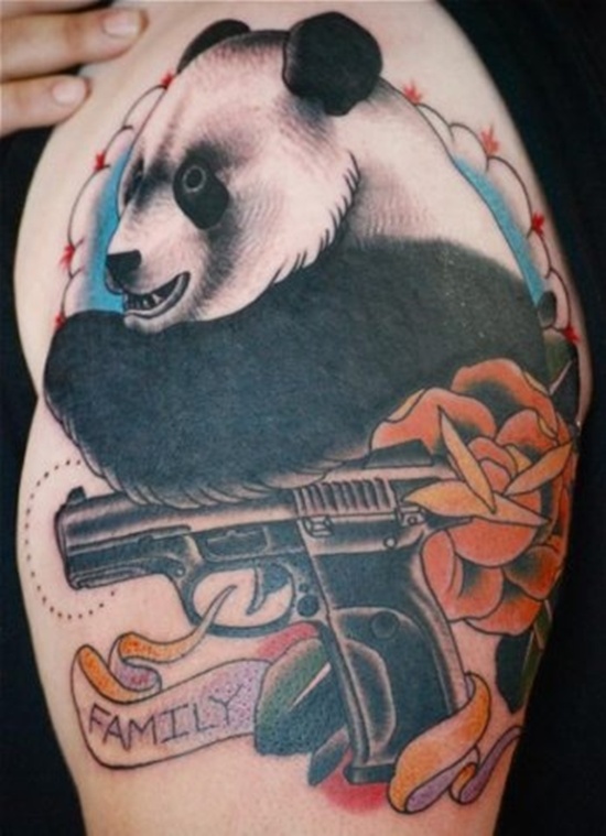 panda-tattoo-design-with-gun tattooartclub.com