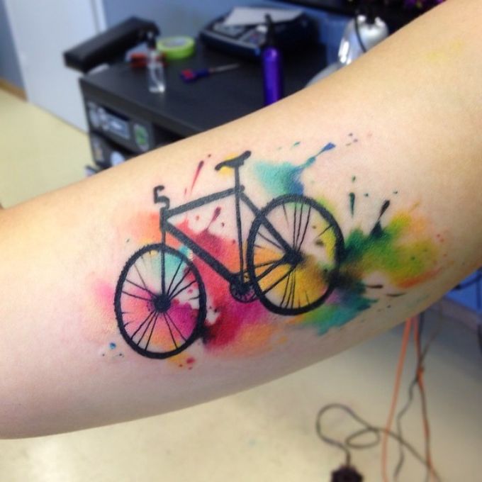 Premium Photo | Bicycle tattoo design Generative AI