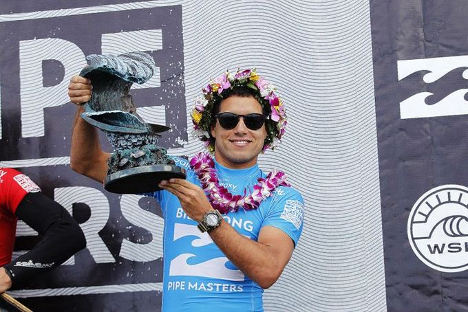 Adriano De Souza WSL World Champion Surfing 2015 Pipemasters Kirstin Scholtz